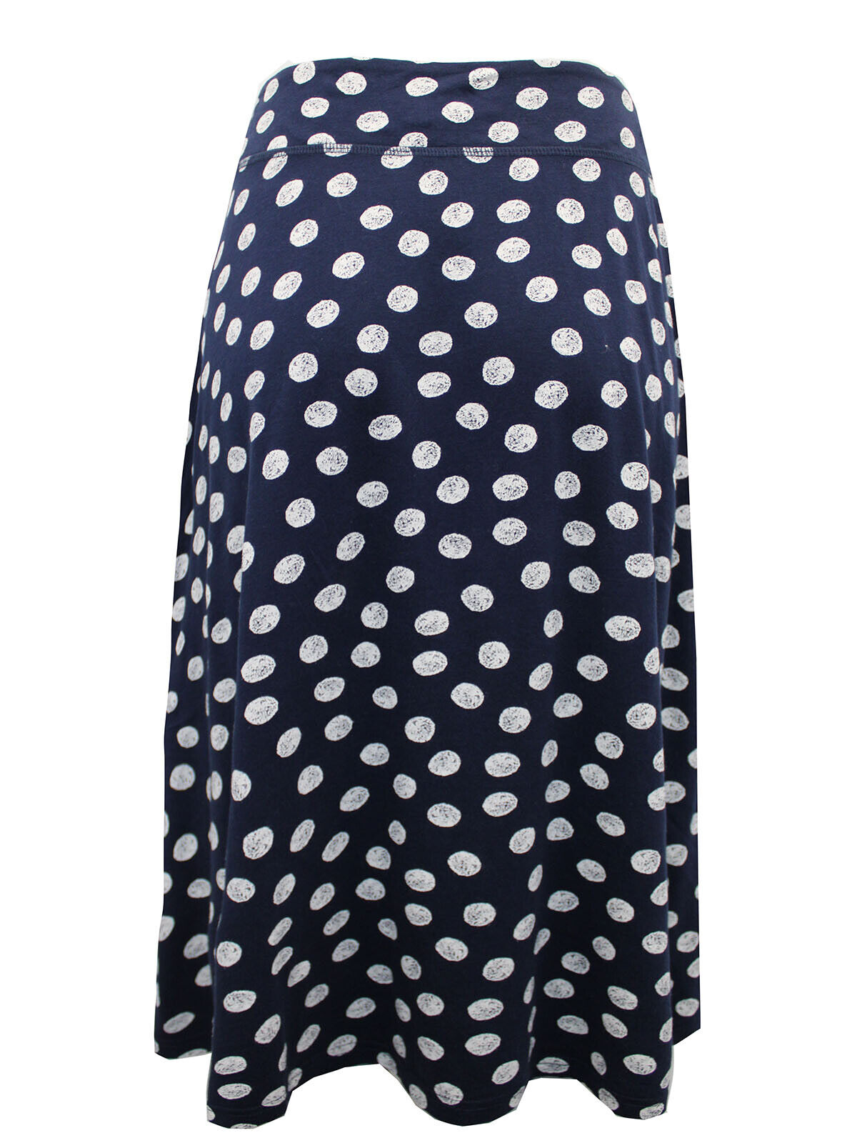 EX Seasalt Navy Jessica Grace A-line Polka-dot Jersey Skirt 10 12 16 20 24 26/28