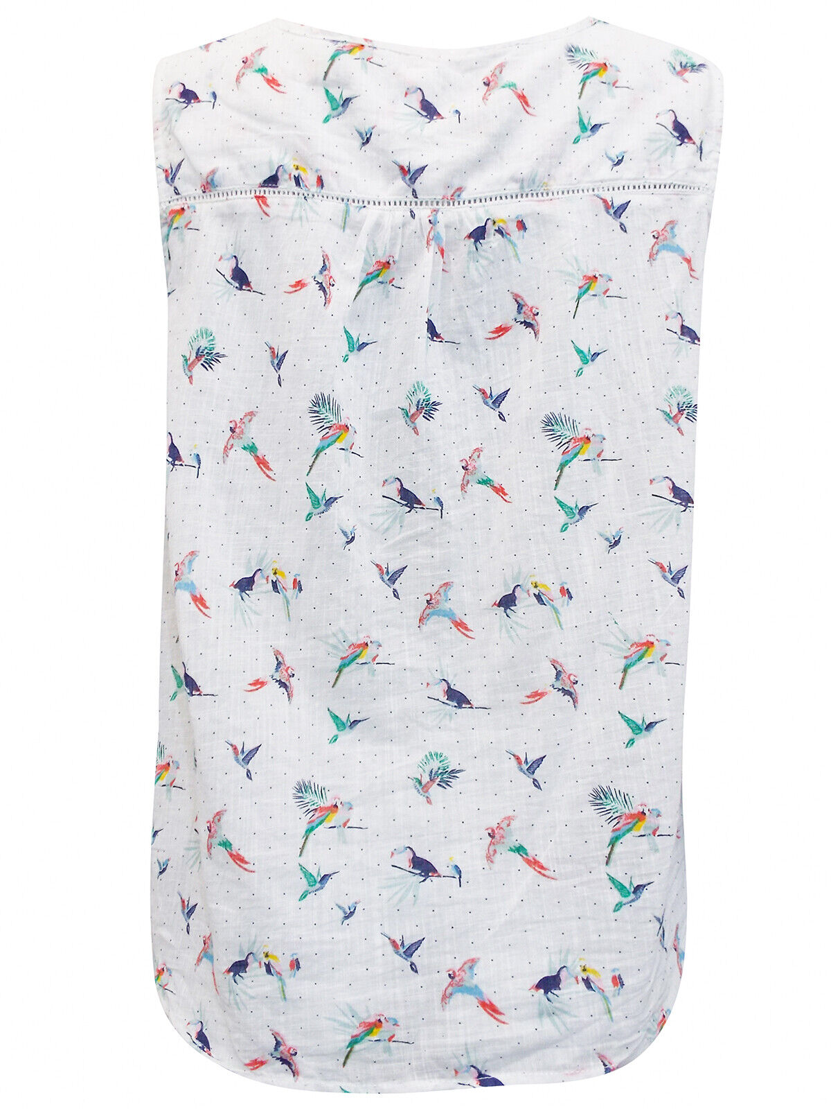 EX Mantaray Debenhams White Pure Cotton Toucan Print Blouse Sizes 10-26 RRP £25