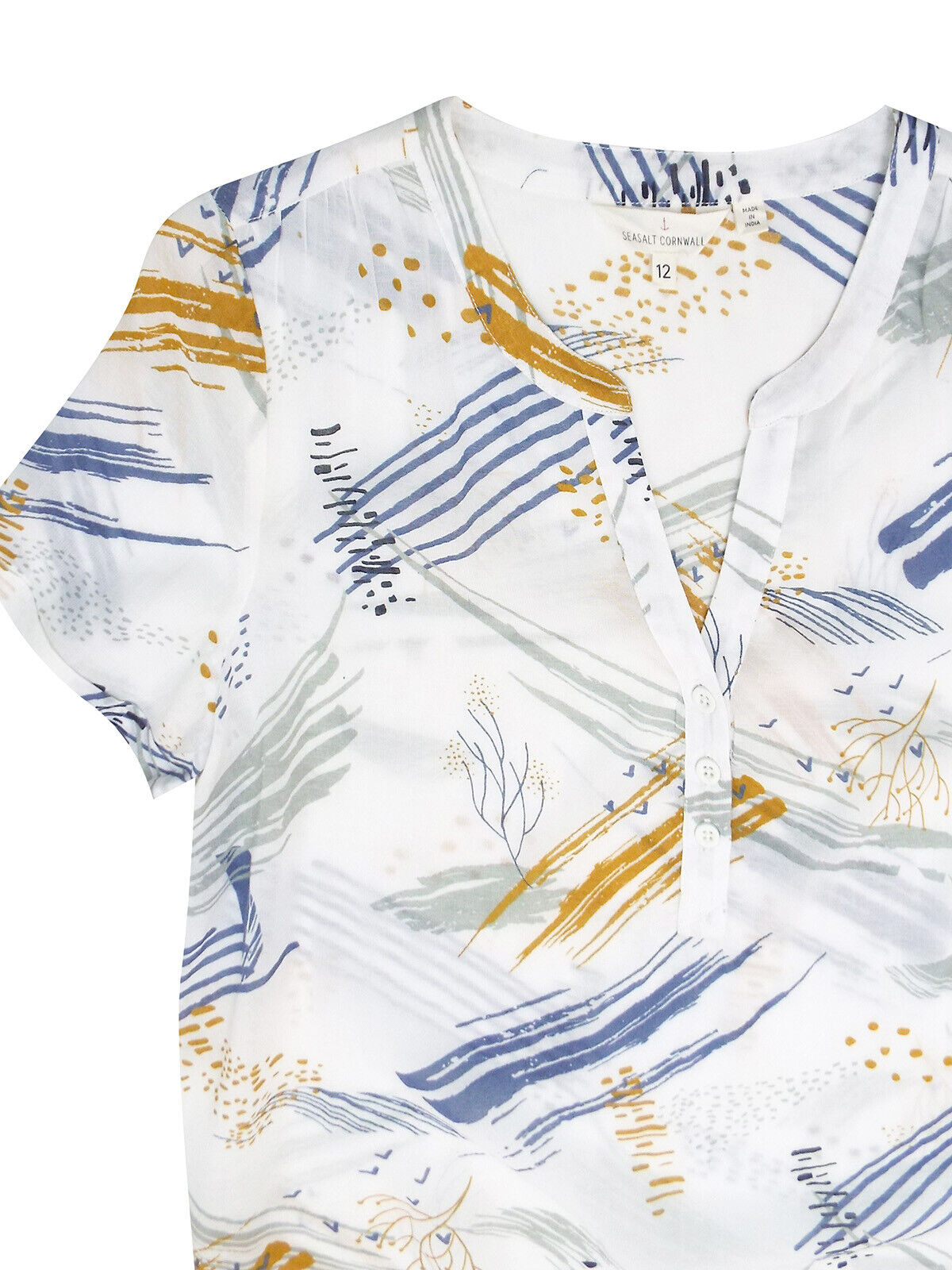 EX SEASALT White Coastal Chalk Dancing Light Top Sizes 8 or 10 RRP £43