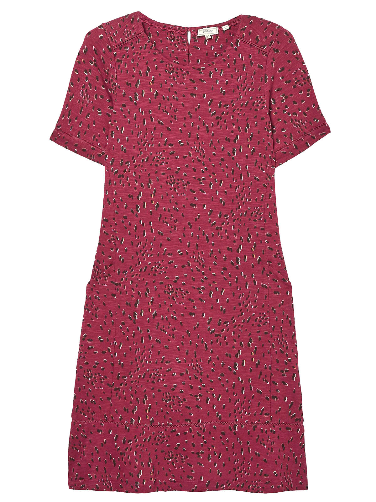 EX Fat Face Berry Simone Shadow Dot Jersey Dress Sizes 8 10 12 14 16 22 RRP £46