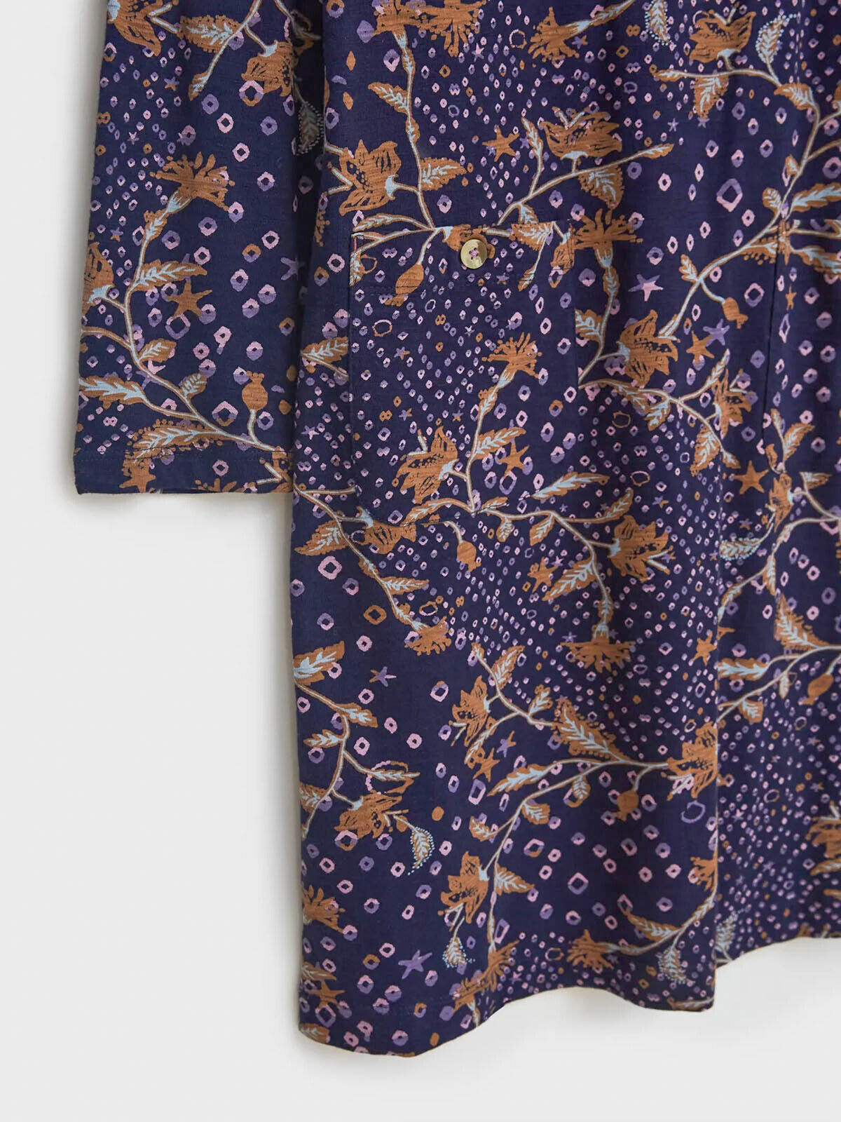 EX White Stuff Navy V Neck Bea Fairtrade Dress 10, 12, 14, 16, 18, 20, 22 RRP£59