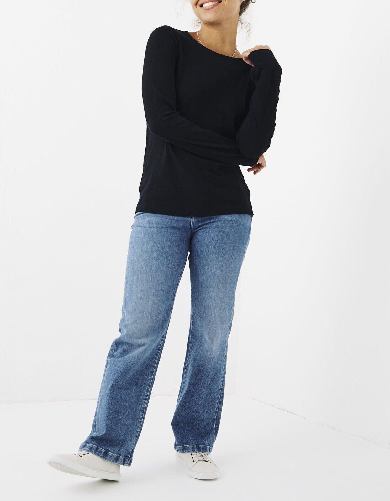 EX Fat Face Black Katie Organic Cotton T-Shirt Sizes 10 12 14 18 20 24 RRP £25