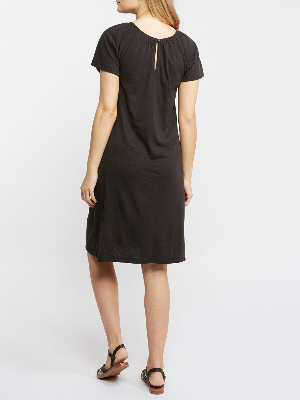 EX Fat Face Black Lucy Cotton Modal Jersey Dress in Sizes 10, 12, 18 RRP £45