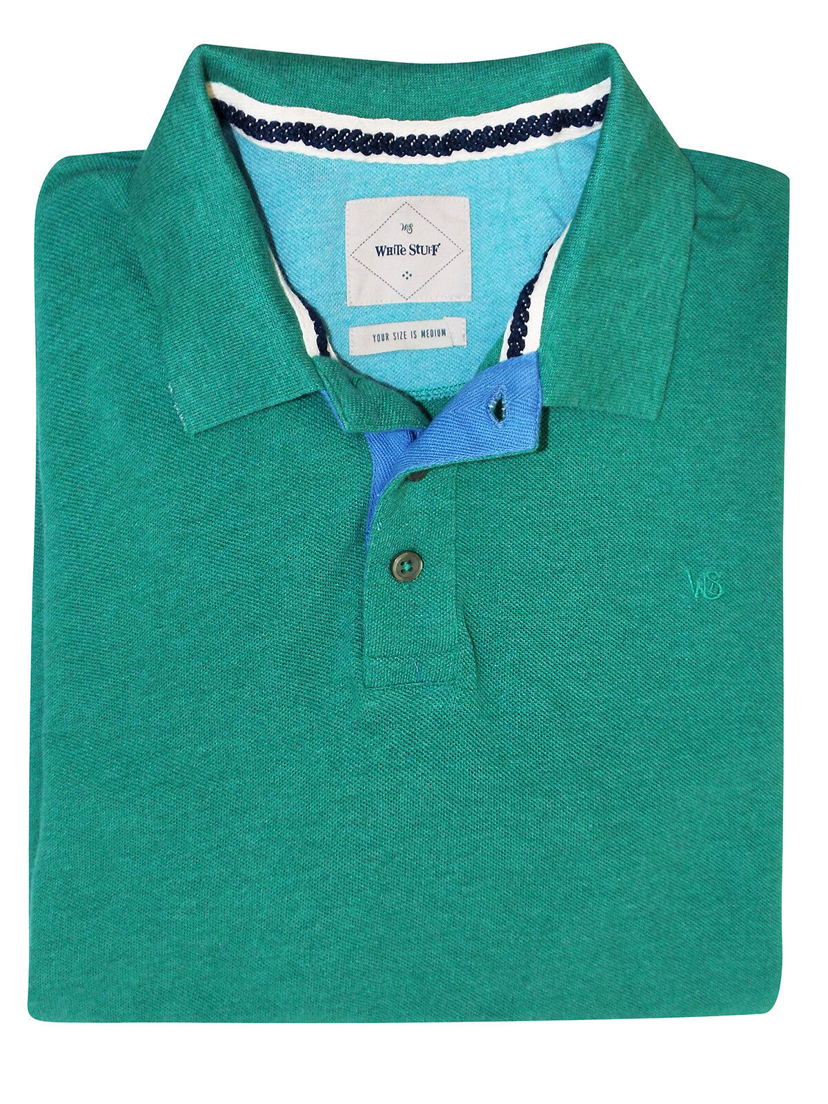 WHITE STUFF Sea Green Mens Pure Cotton Shoreside Fairtrade Polo in Size 3XL4