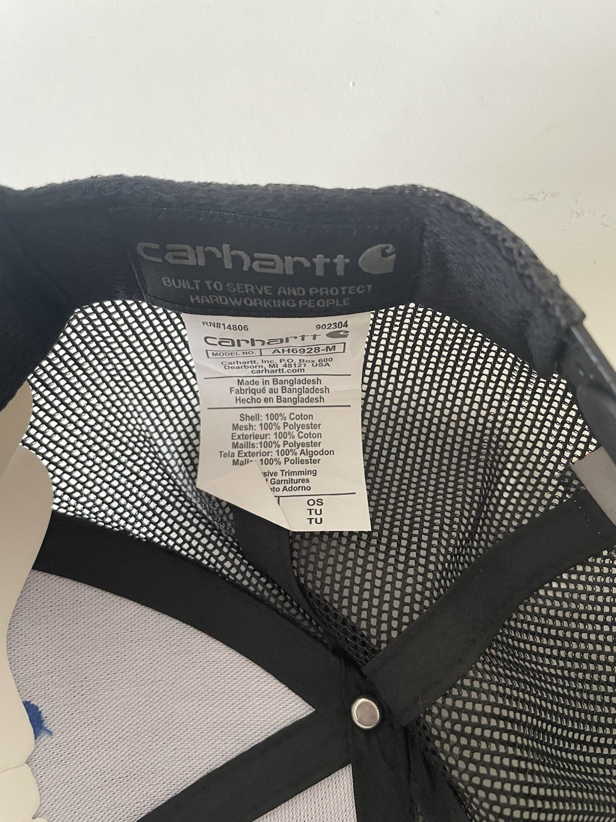 Carhartt Black Blue/Black Canvas Mesh Back Outlast Patch Snapback Cap4