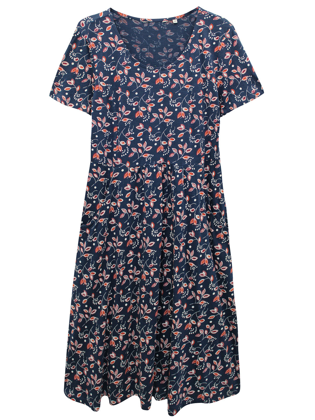EX Seasalt Navy Floral Enor Short Sleeve Jersey Dress 8 10 12 14 16 24 26/28