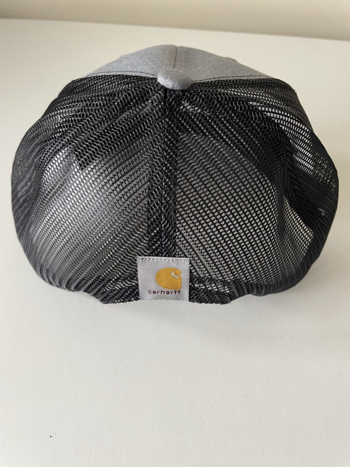 Carhartt  Grey/Black Force Cap Canvas Mesh Back Graphic Logo Workwear Cap2