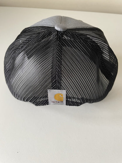 Carhartt  Grey/Black Force Cap Canvas Mesh Back Graphic Logo Workwear Cap2