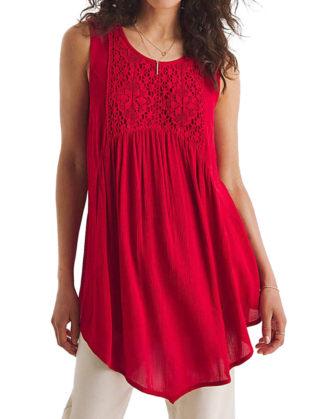 Joe Browns Red Curious Crochet Tunic in Sizes 12, 14, 18, 20, 24, 26, 28, 30, 32