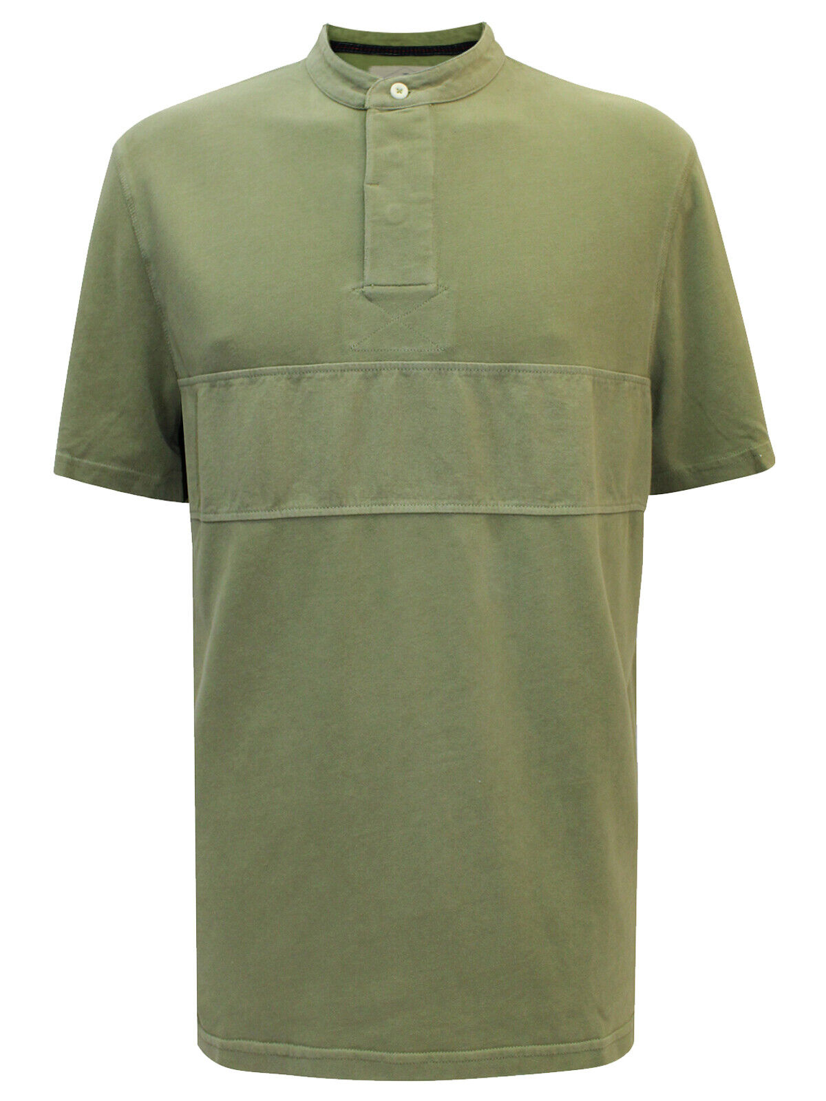 EX White Stuff Khaki Mens Pure Cotton Grandad Collar Rugby Shirt M L XXL RRP £38