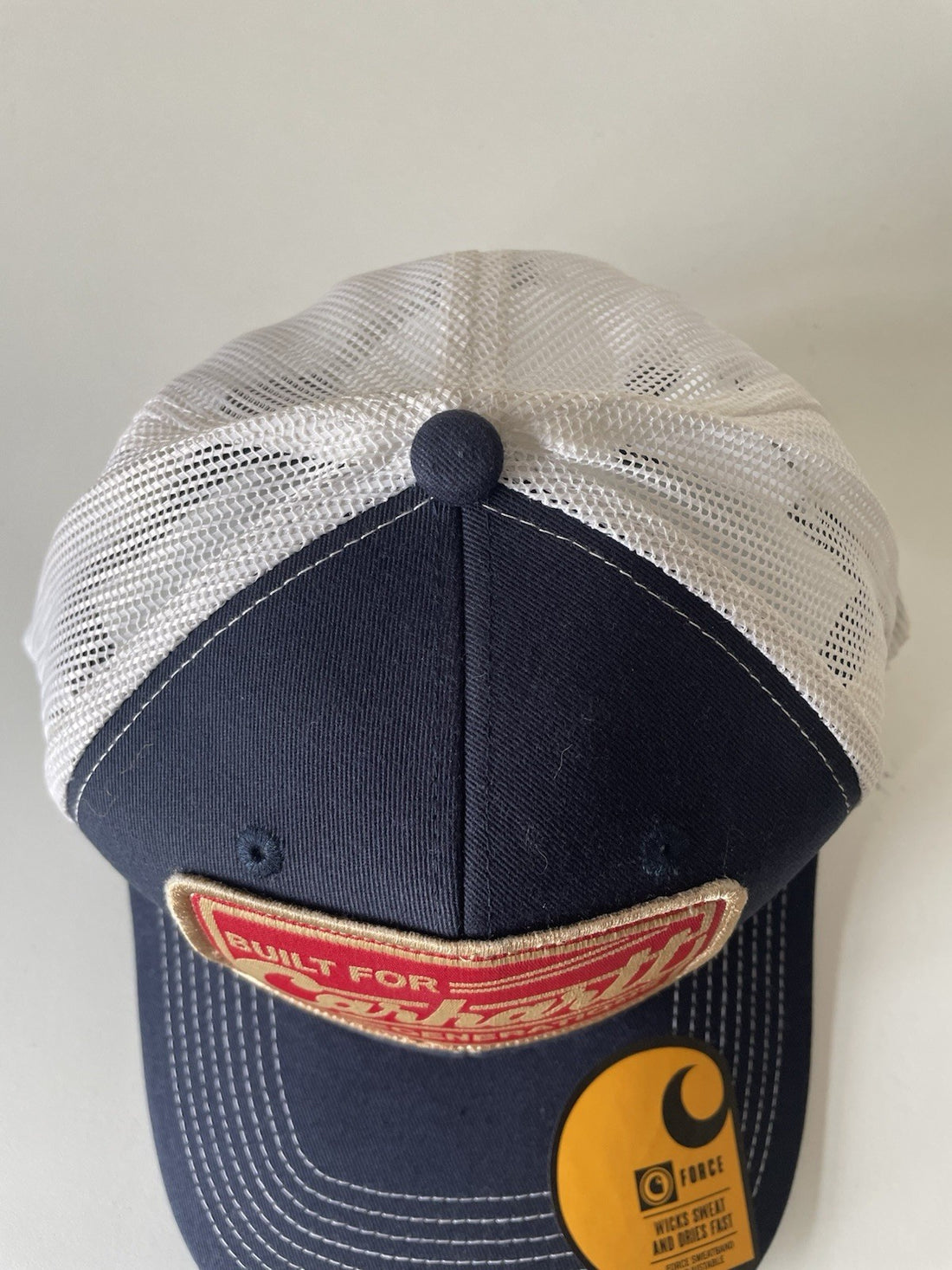 Carhartt Black Navy/White Canvas Mesh Back Outlast Patch Snapback Cap1