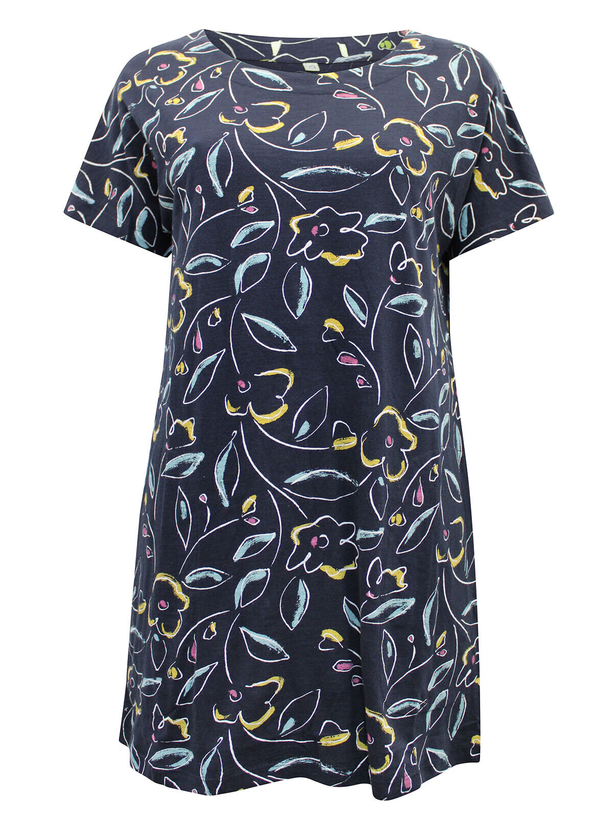 EX Seasalt Navy Trailing Flower Ocean Gaze Jersey Tunic in Sizes 10-28 RRP £45