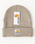 Carhartt Oatmeal Beanie Hat Brown Acrylic Rib Knit Workwear Watch Cap Unisex0