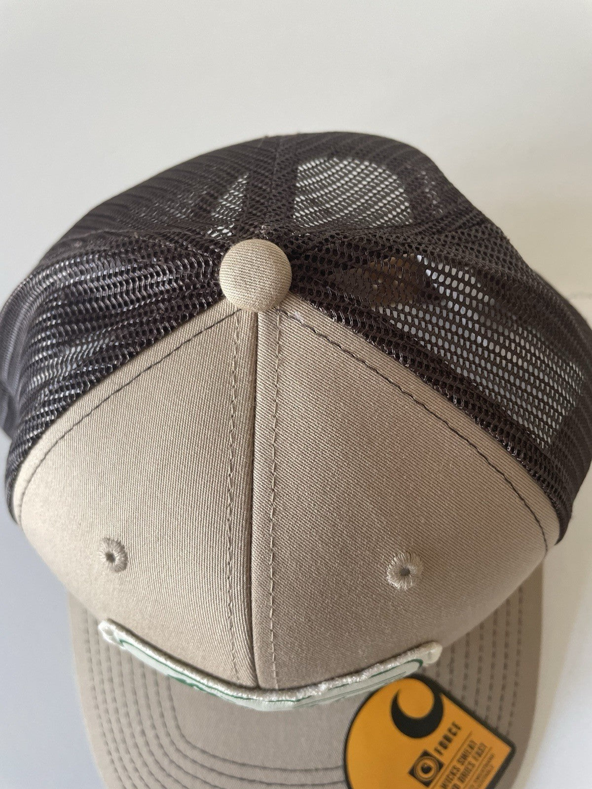 Carhartt Beige/Brown Force Cap Canvas Mesh Back Graphic Dog Logo Workwear Cap1