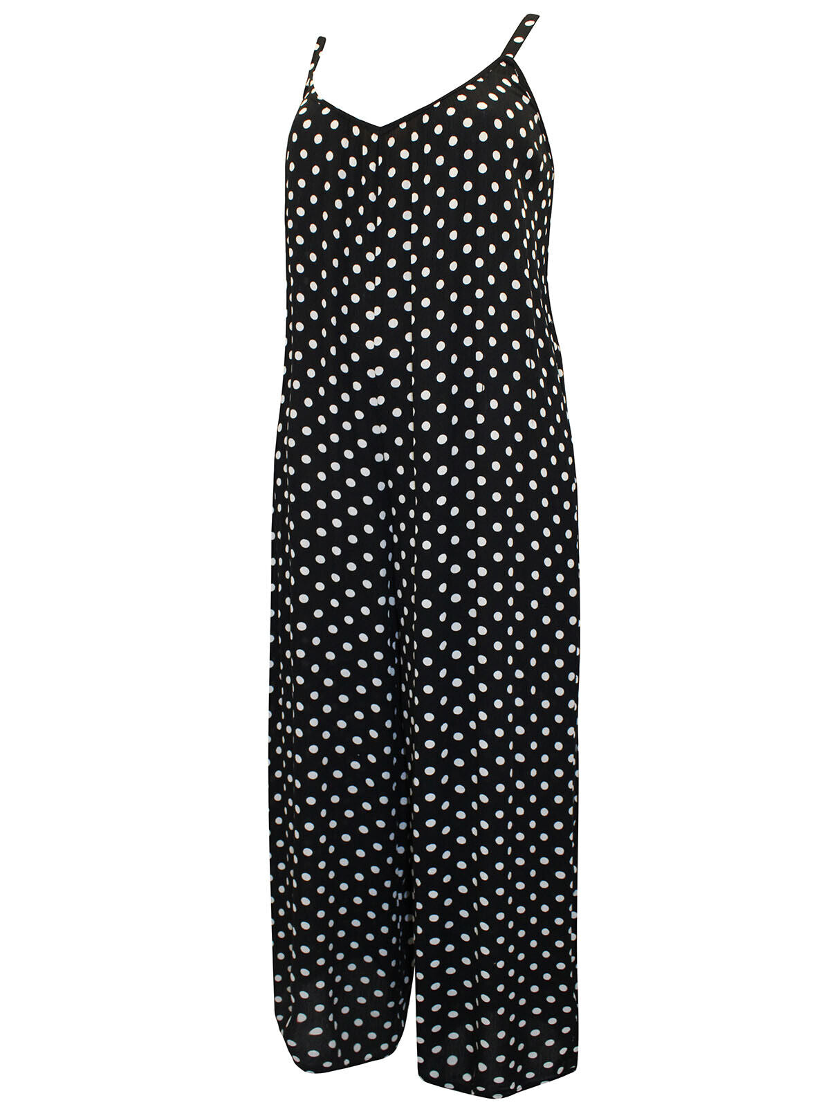 Simply Be Black Spot Tie Strap Crinkle Jumpsuit Sizes 12, 14, 16, 18, 20 RRP £35