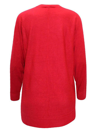 Curve Red Front Seam Detail Knitted Jumper Sizes 18/20, 22/24, 26/28, 30/32