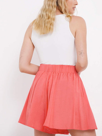 Simply Be Coral Linen Blend Floaty Shorts in Sizes 18, 20, 24, 26, 30, 32