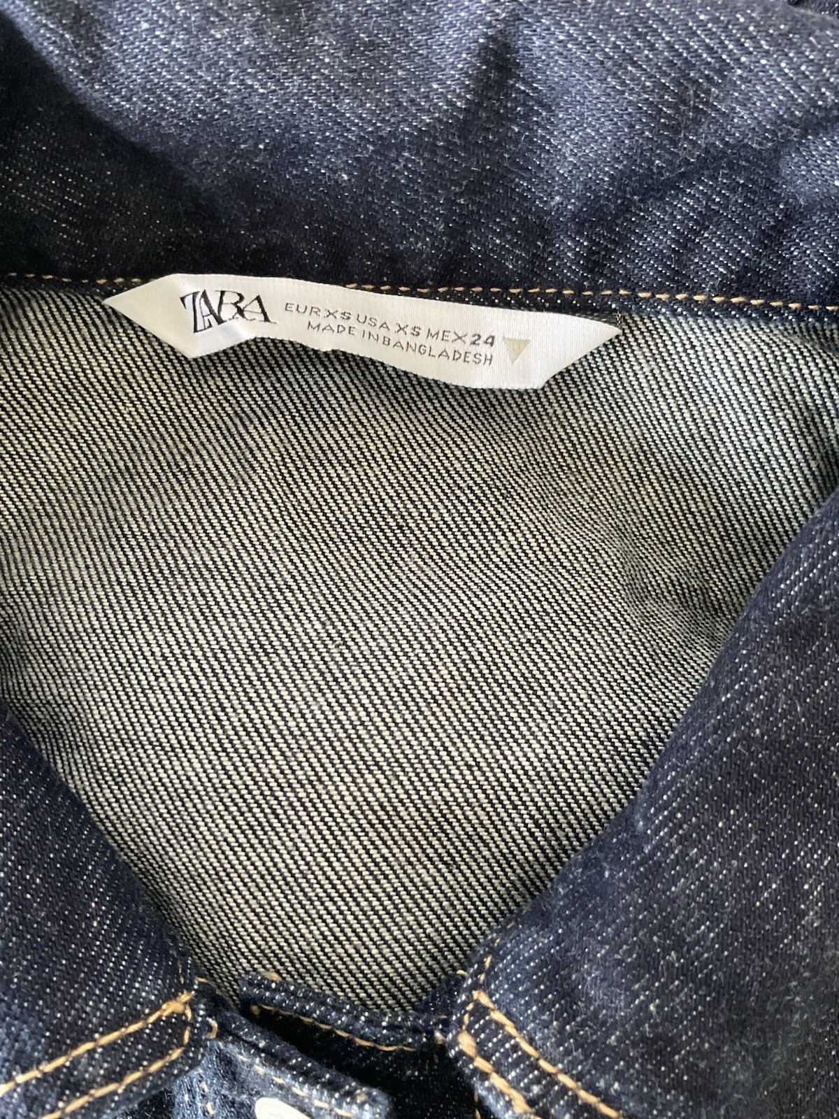 EX Zara Dark Indigo Denim Sleeveless Dress Size XS SEE MEASUREMENTS2