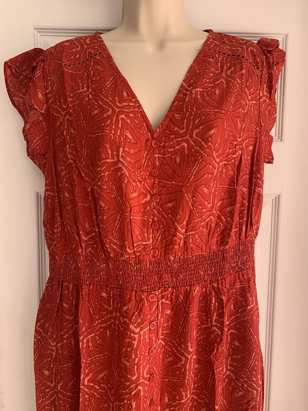 EX Joe Brown Red Printed Lace Maxi Dress 16 18 20 22 24 26 28 30 32 RRP £65