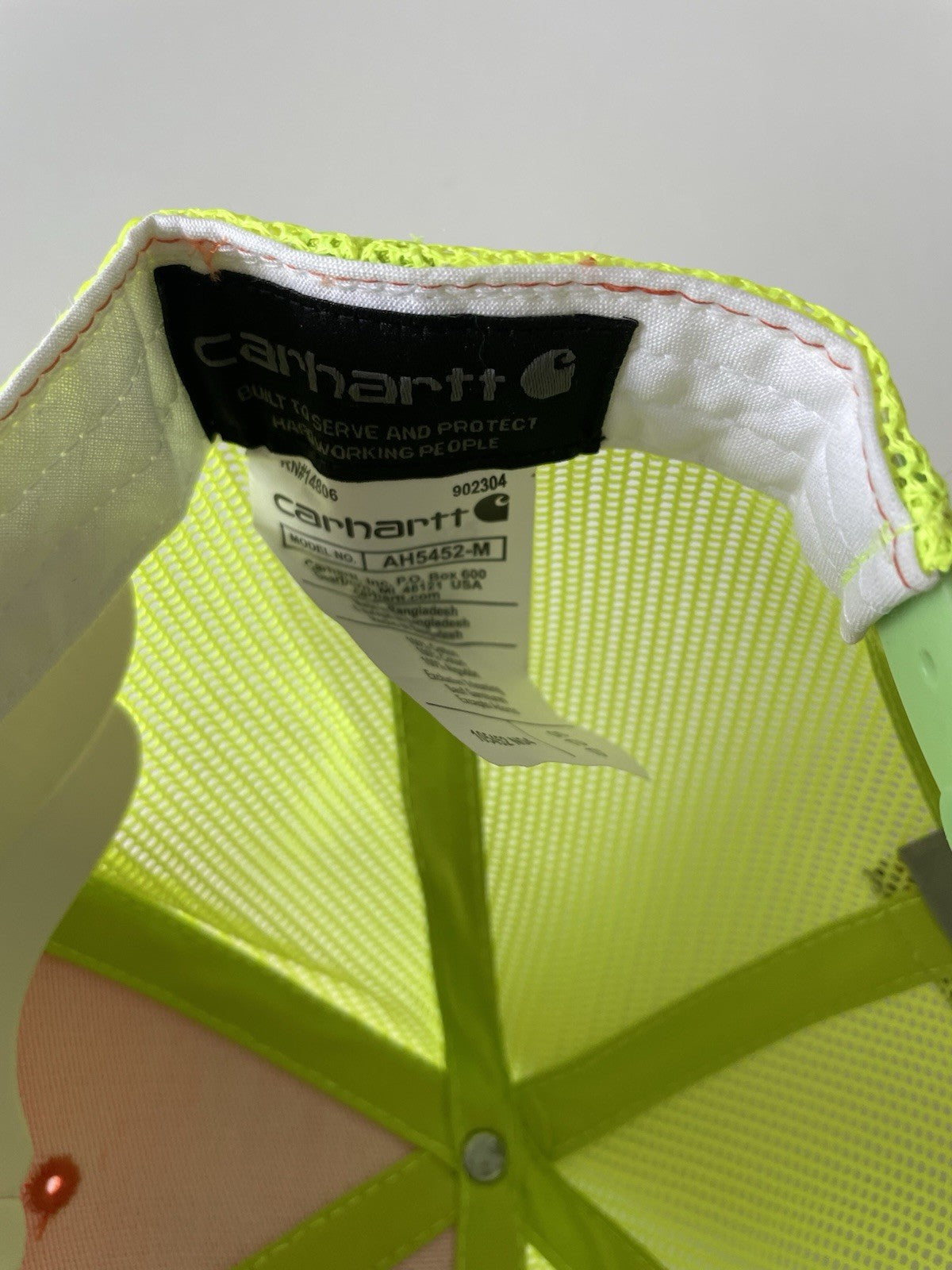 Carhartt Orange/Yellow Force Cap Canvas Mesh Back Graphic Logo Workwear Cap3