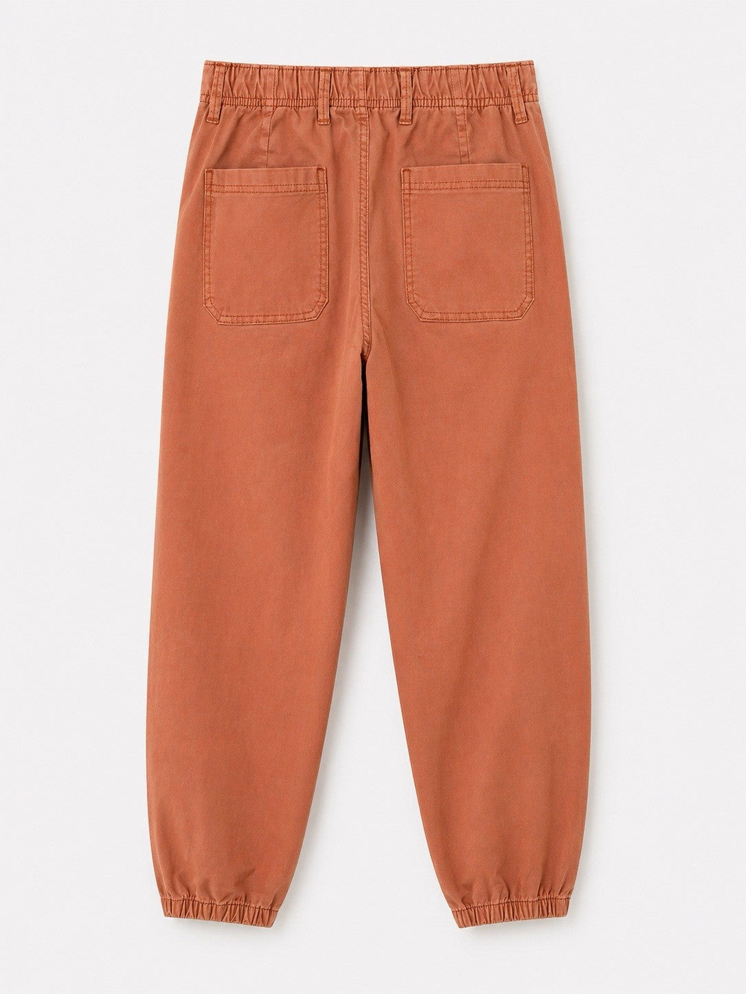 EX M*S Salmon Cotton Blend Slim Ankle Grazer Joggers Chino Trousers Size 10Short1