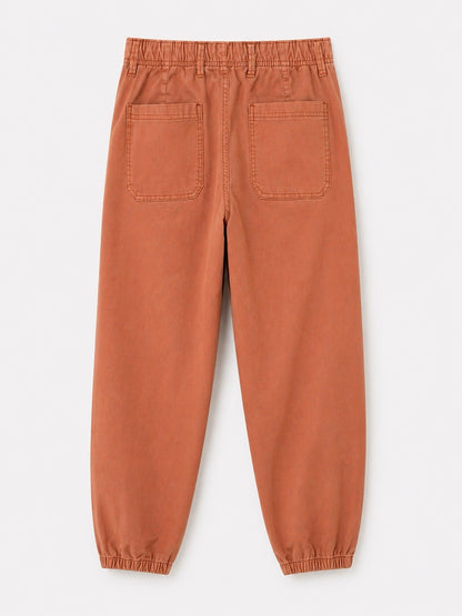EX M*S Salmon Cotton Blend Slim Ankle Grazer Joggers Chino Trousers Size 10Short1