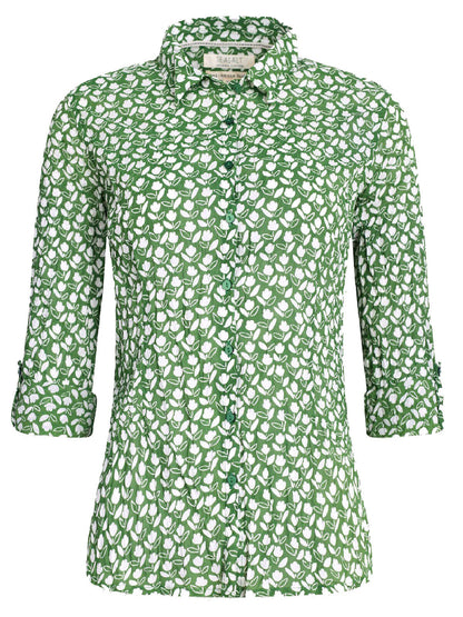 EX SEASALT Green Buttercups Field Green Larissa Shirt Sizes 10, 14, 16, 18