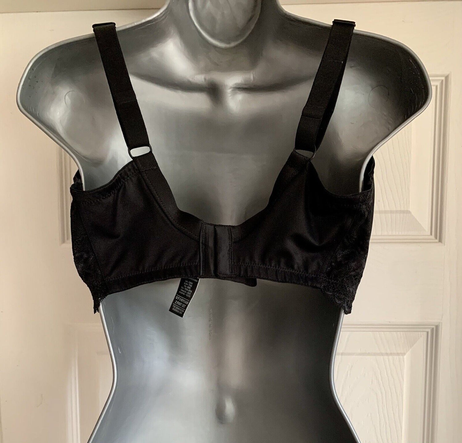 NEW EX M&S BLACK All-over Lace Non-Padded Full Cup Bra - Size 34 B
