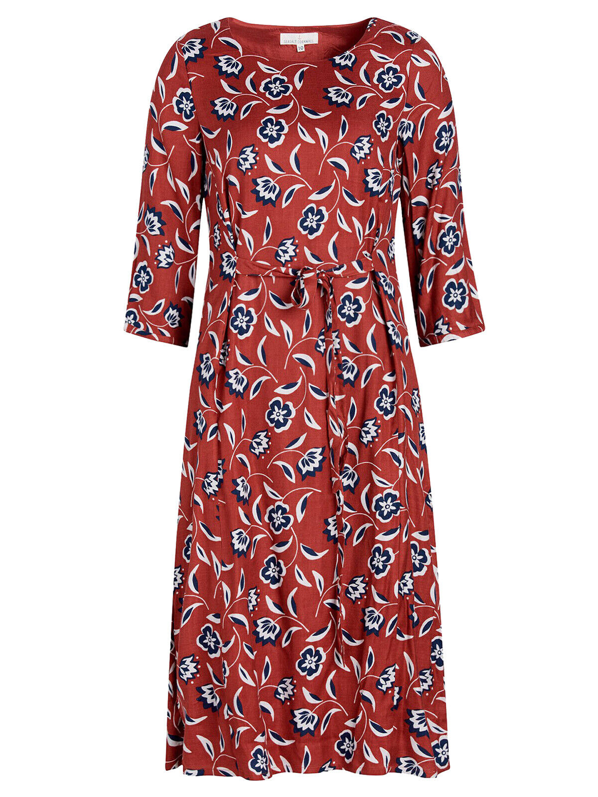 EX Seasalt Red Painterly Bloom Masala Wild Garden Dress Sizes 16 or 18 RRP £75