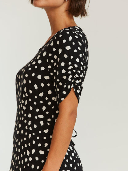 EX Fat Face Black Delilah Double Spot Dress in Sizes 8, 10, 12, 14, 16 RRP £46