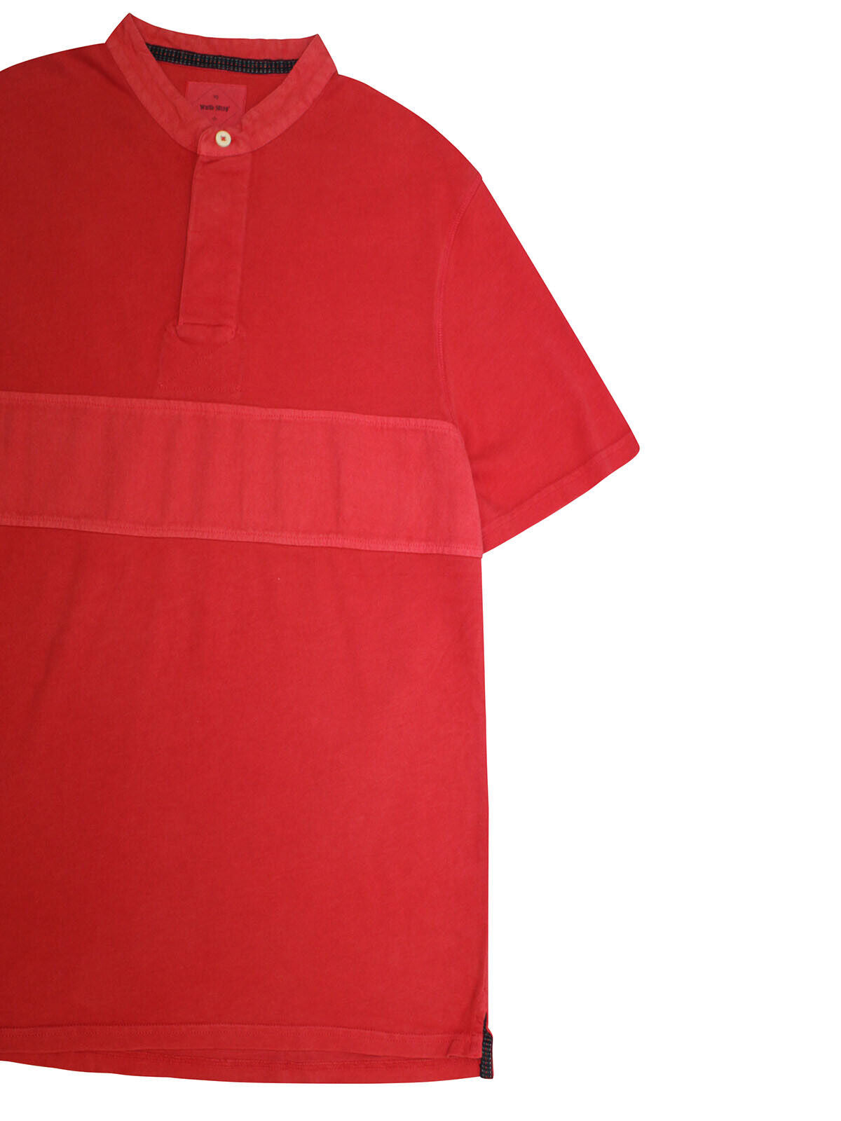 EX White Stuff Red Mens Pure Cotton Grandad Collar Rugby Shirt M 2XL 3XL RRP £38