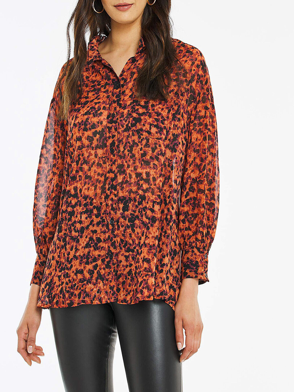 Capsule Tortoise-Shell Oversized Slouchy Shirt in Sizes 20 or 24 RRP £32