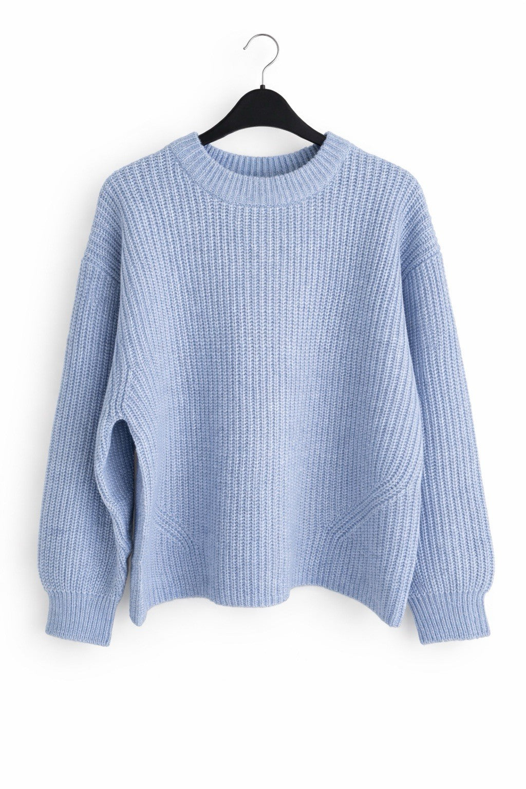 Asos Design Blue Chunky Ribbed Knit OVERSIZED Crew Neck Jumper in Size XS0