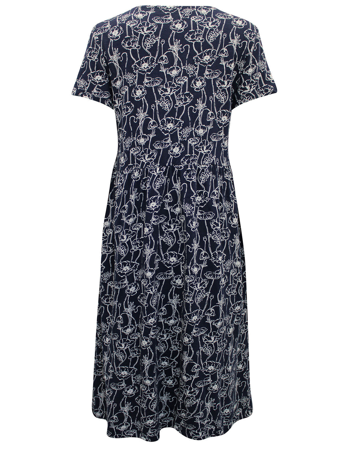 EX Seasalt Navy Linear Poppy Maritime Brush Drawing Dress RELAXED 10 12 14 16 18