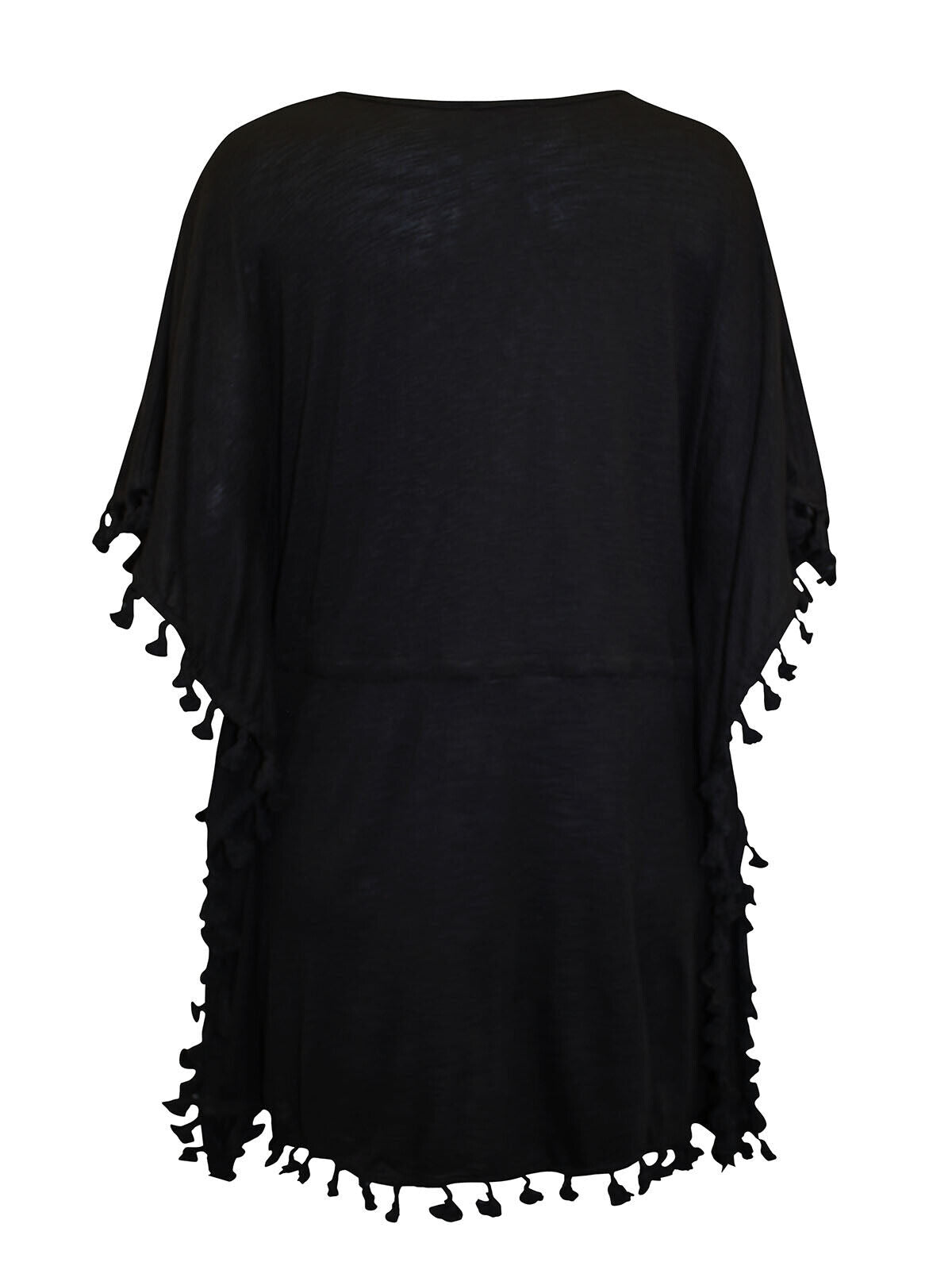 Joe Browns Black Jersey Tassel Trim Boho Beach Cover Up Size 8-18 S, M, L RRP£33