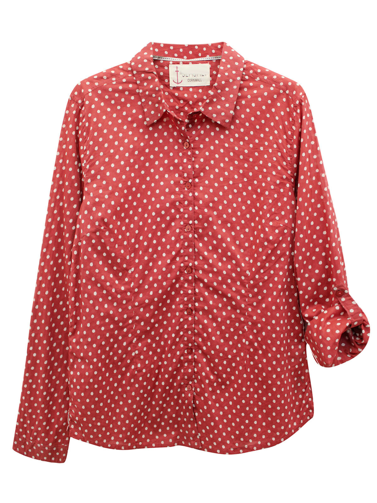 EX Seasalt Larissa Organic Cotton Shirt Red Polkadot 10 12 14 16 18 22 26/28