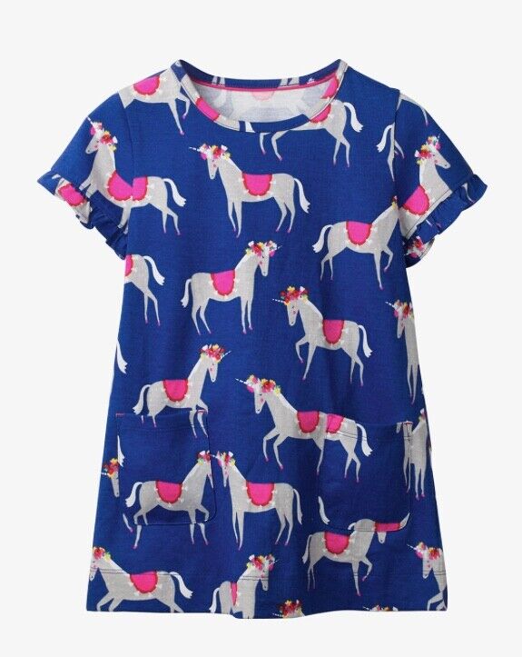 Mini Boden Girls Colourful Pocket Summer Tunic Dress Indian Garden 2-11 Years