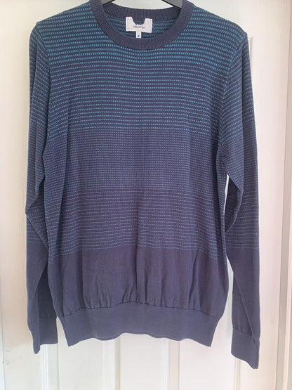 EX M*S Teal Mix Mens Pure Cotton Textured Jumper Sizes M or XL
