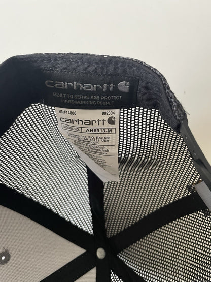 Carhartt Grey/Black Force Cap Canvas Mesh Back Graphic Dog Logo Workwear Cap3