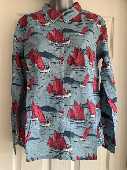 EX Seasalt Blue Jumbo Boats Larissa Shirt 10 12 14 16 18 20 24 SLIGHT SECONDS