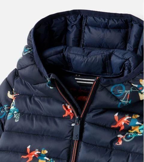 EX Joules Cairn Packaway Showerproof Jacket Biker Animals Ages 6-12 Years