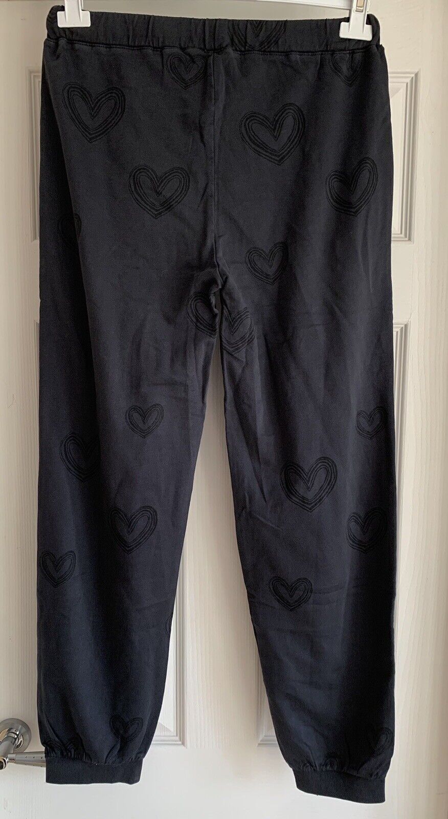 EX White Stuff Ladies Navy Joggers Lounge Pants Trousers Heart Print Sizes 8-20