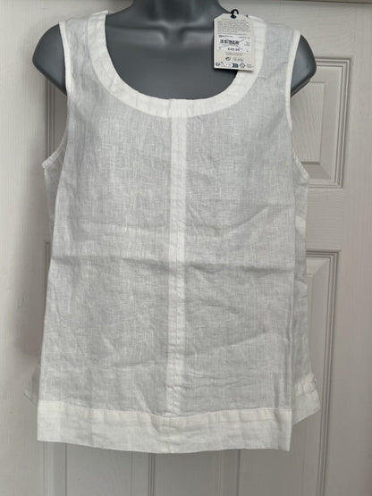 EX Seasalt Lighthouse Chalk Station Linen Vest Top RRP£45.95 Sizes 10-16 SECONDS