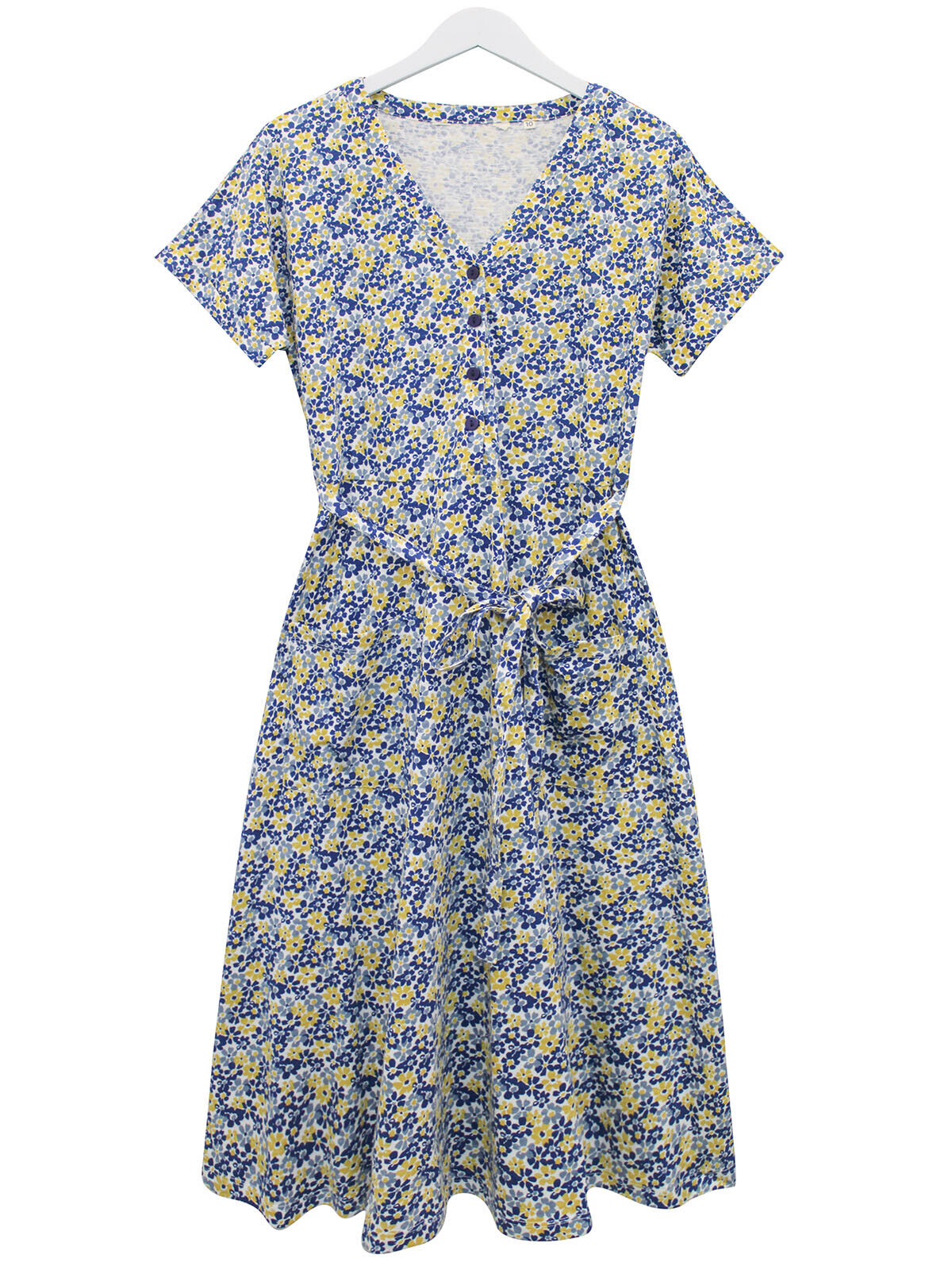 EX Seasalt Blue Belted Coastwatch Flared Cotton Dress 8, 10, 12, 14, 18, 26/28