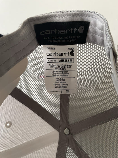 Carhartt Navy/White/Grey Force Cap Canvas Mesh Back Graphic Logo Workwear Cap3