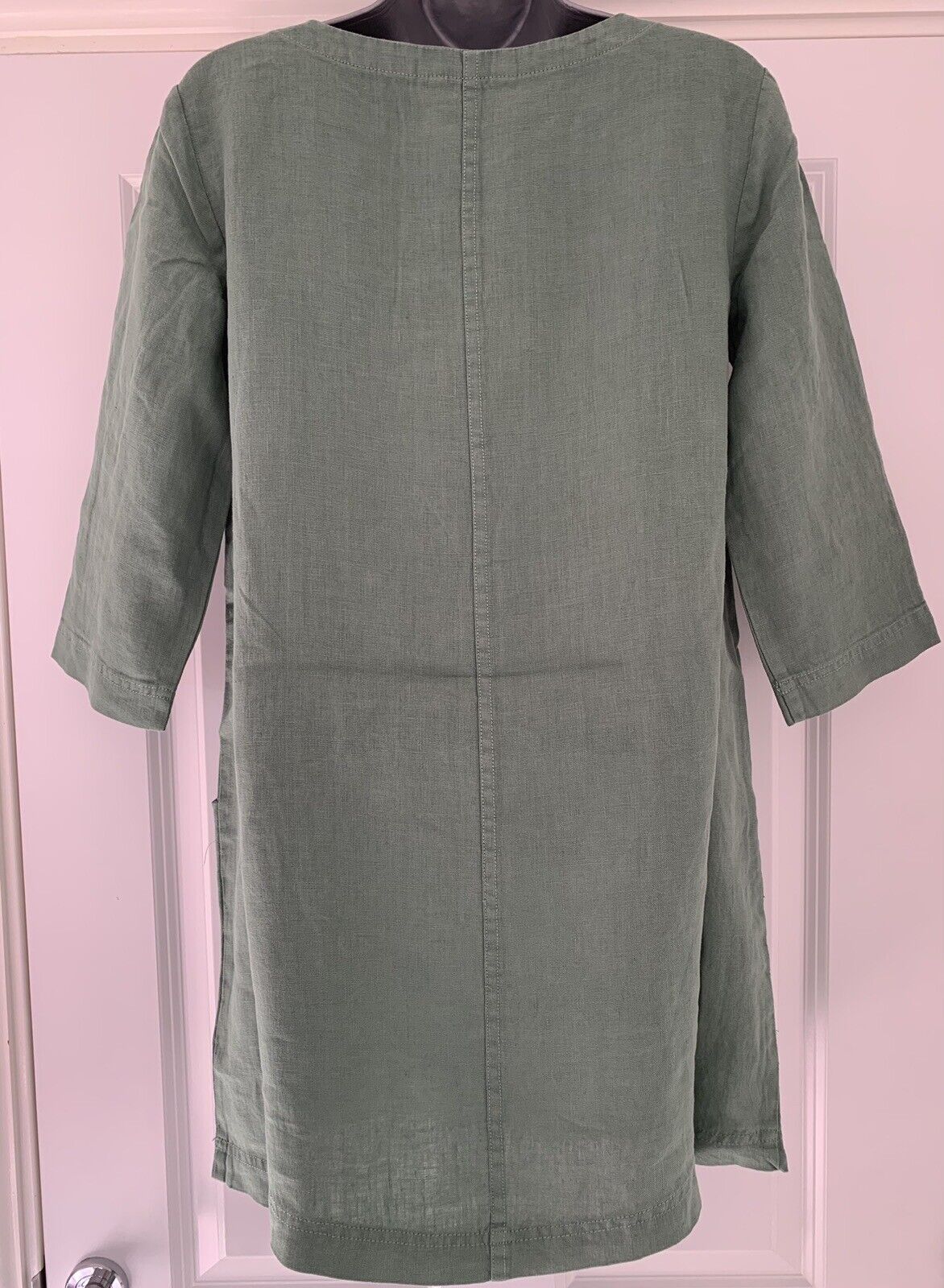 EX Seasalt Cornwall Into Land Linen Tunic Forest Green Sizes 8-28 RRP £70