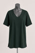 Dark Green Cotton Modal Slouch V-Neck T-Shirt Size 2XL0