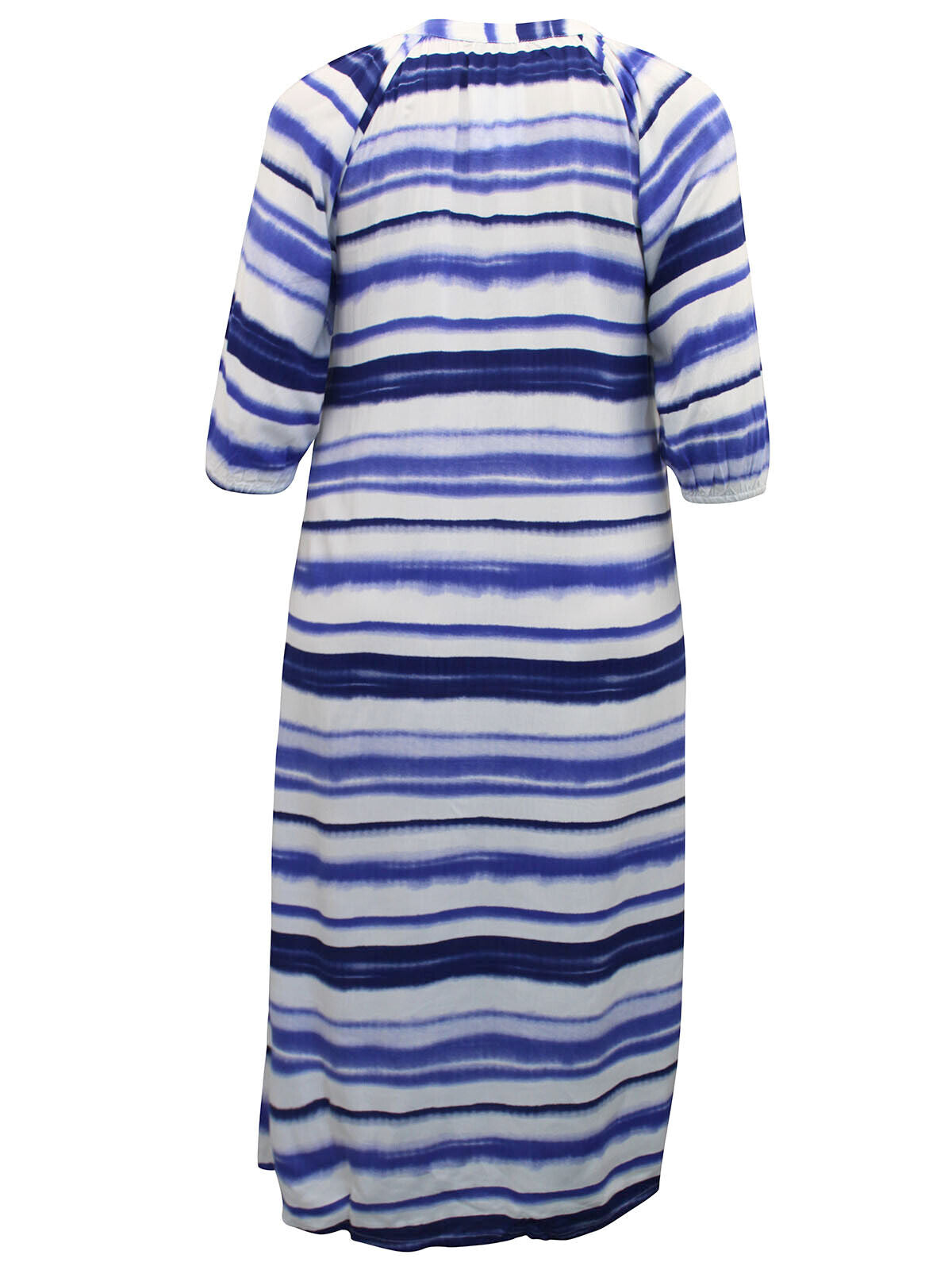 JD Willims Blue Tie Dye Button Through Side Slit Kaftan Dress