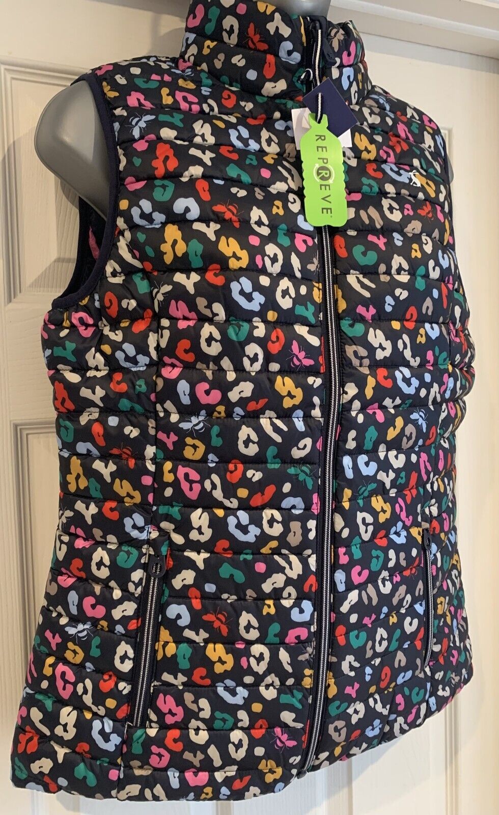 EX Joules Gilet/Bodywarmer Padded Navy Showerproof Packable Size 6-20 RRP £59.95