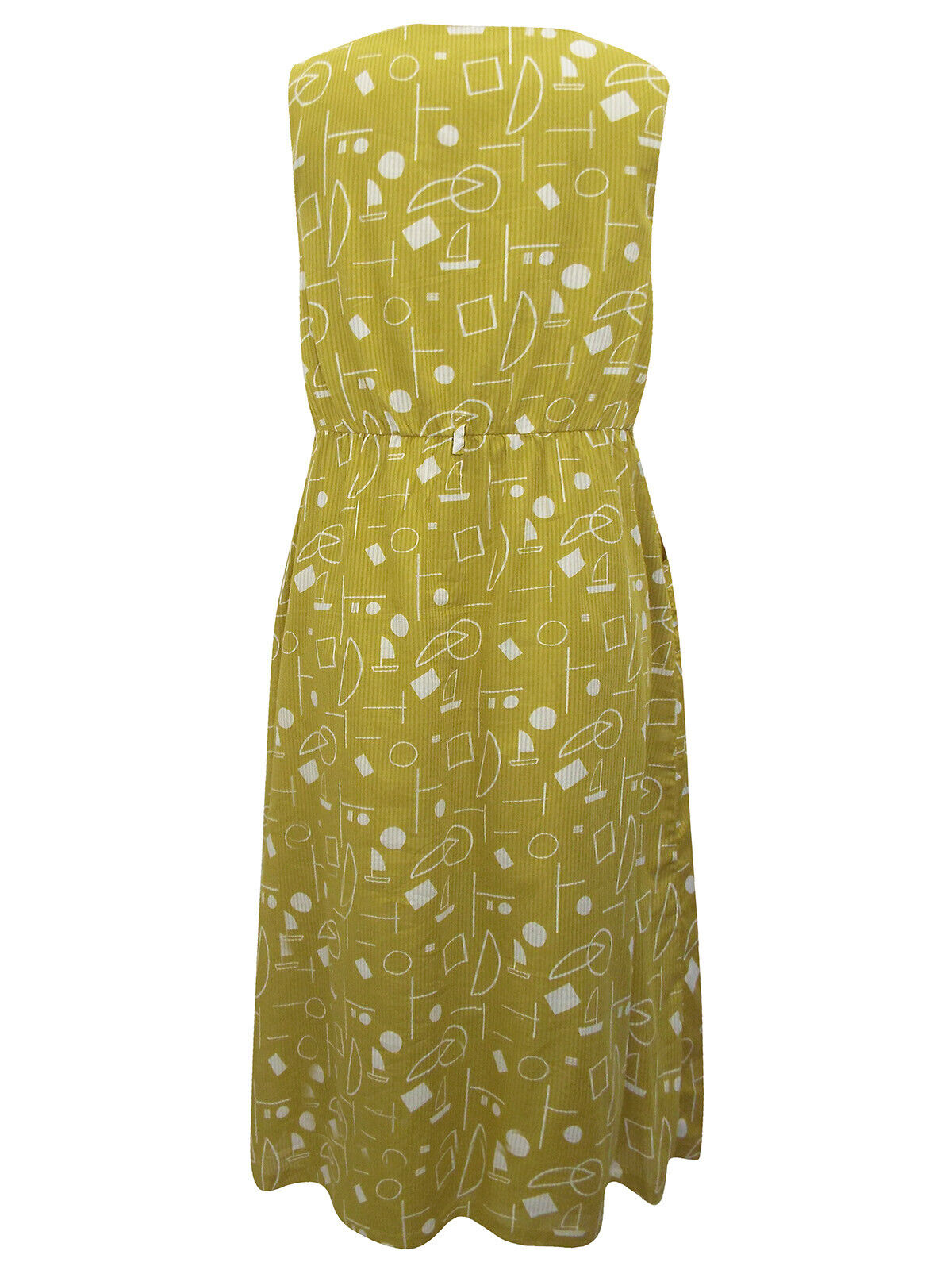 EX SEASALT Green Linear Shapes Catkin Seacoast Dress 12, 14, 20 RRP £65 NO BELT